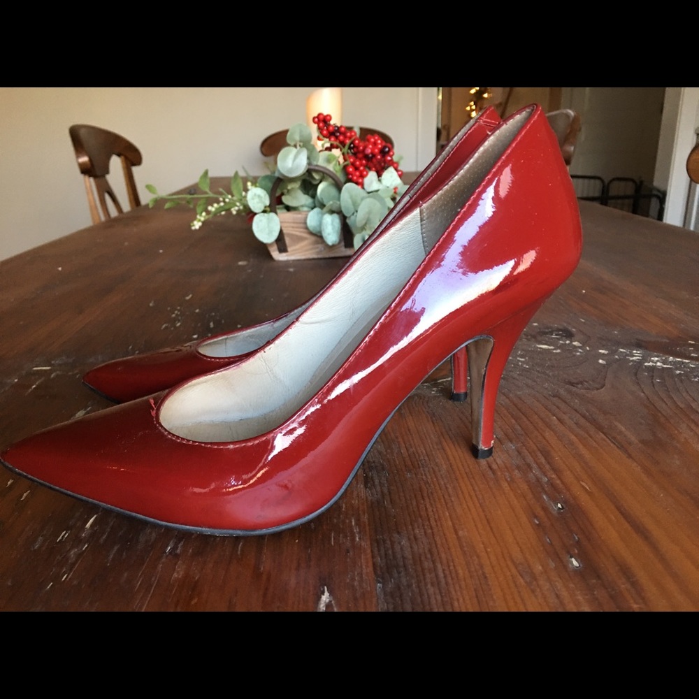 Barney’s New York red patent leather pumps